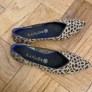 Rothy’s pointed leopard print flats